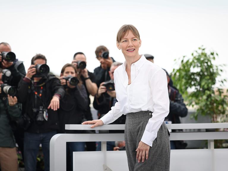 Die Schauspielerin Sandra Hüller bei einem Fototermin zur Vorstellung des Films "Zone of Interest" bei den Filmfestspielen in Cannes, Frankreich im Mai 2023.