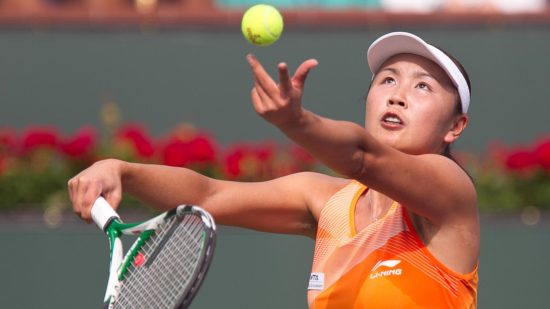 Die chinesische Tennis-Spielerin Peng Shuai bei einem Spiel.