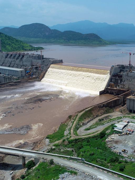 Die Übersicht zeigt den Grand-Ethiopian-Renaissance-Staudamm.