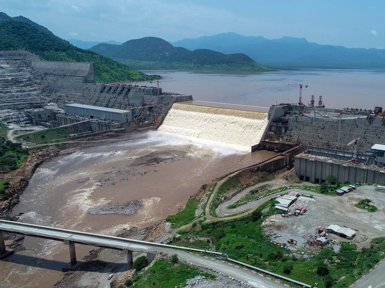 Die Übersicht zeigt den Grand-Ethiopian-Renaissance-Staudamm.