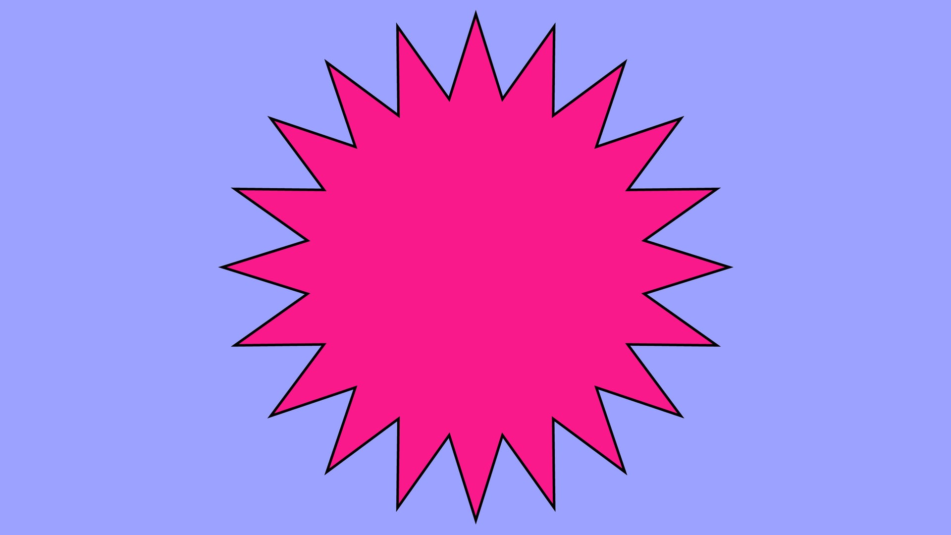 Die Grafik zeigt einen	pinken Stern auf einem lila Rechteck.