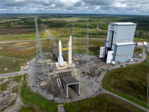 Blick auf die Startrampe in Kourou in Französisch-Guyana.