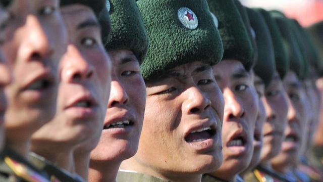 Nord-koreanische Soldaten bei einer Militär-Parade