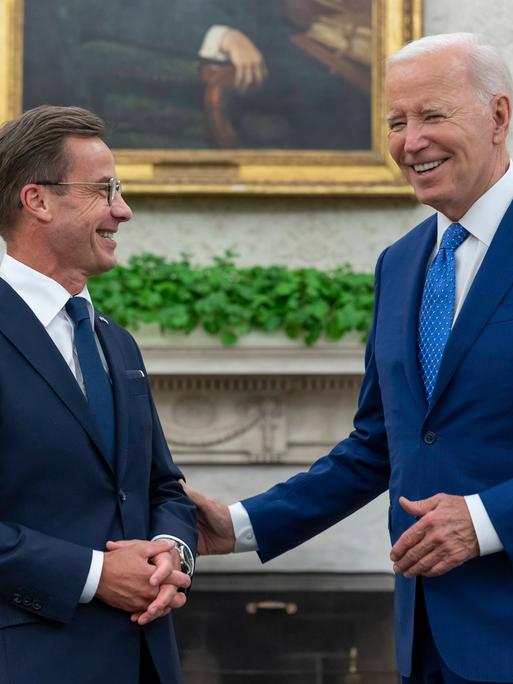 Archivaufnahme: US-Präsident Biden empfängt den schwedischen Premier Ulf Kristersson im Weißen Haus.