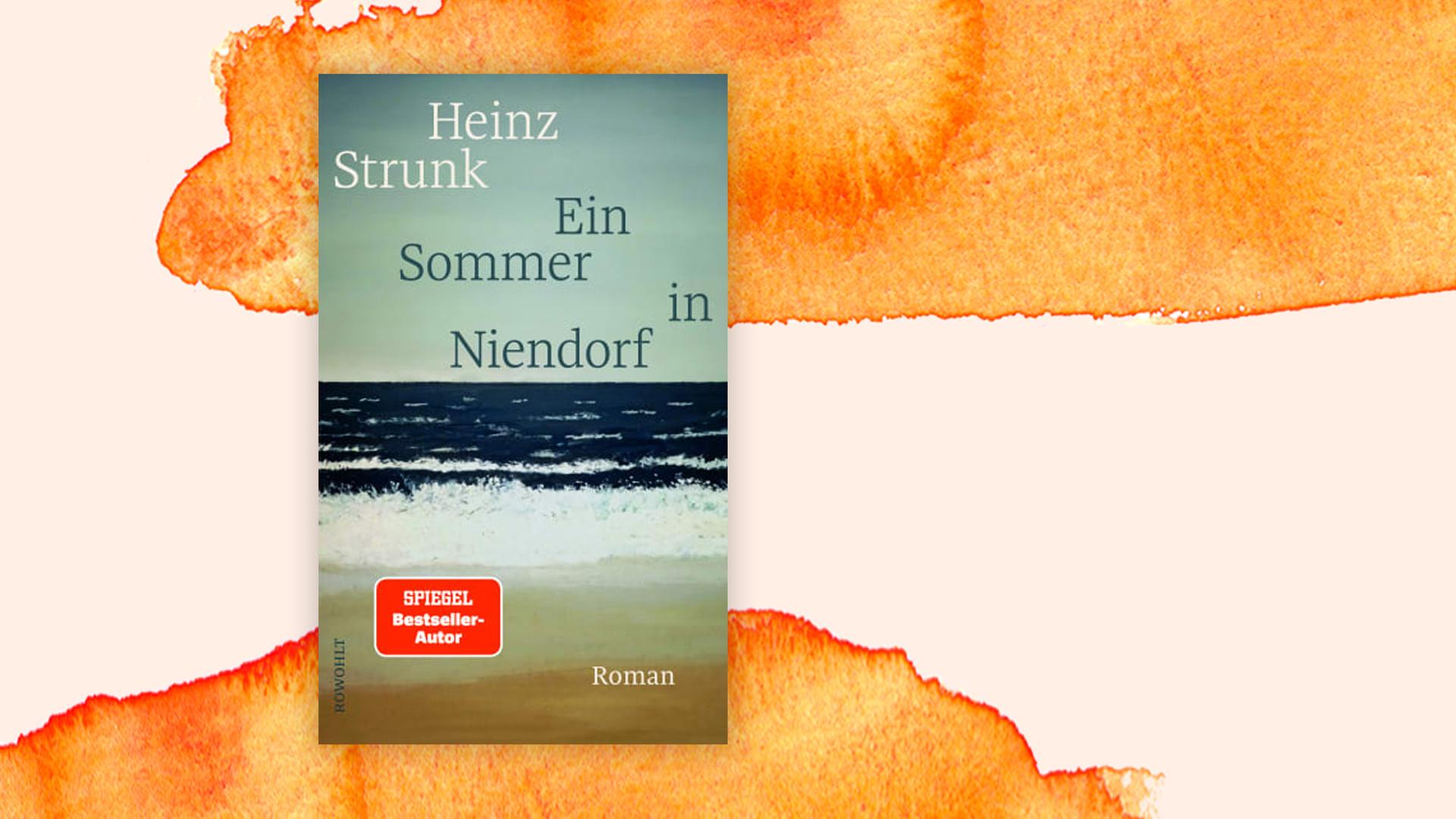 Cover-Collage von Heinz Strunk: „Sommer in Niendorf“ mit Aquarellhintergrund