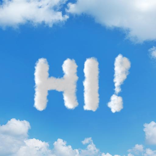 Wolken in Buchstabenform: Hi!