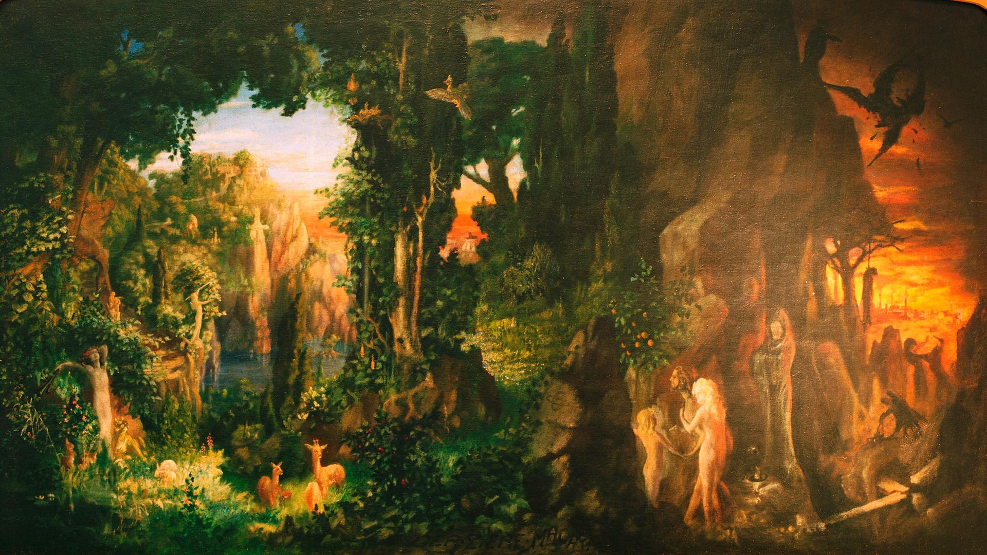 Das Foto zeigt das Gemälde "Der Liebe Macht" von Gusto Gräser.
