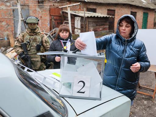 Präsidentschaftswahl in Russland, Stimmabgabe im russisch besetzten Teil der Region Donezk am 14. März 2024