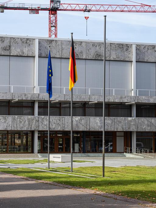 Außenaufnahme des Bundesverfassungsgerichts in Karlsruhe.