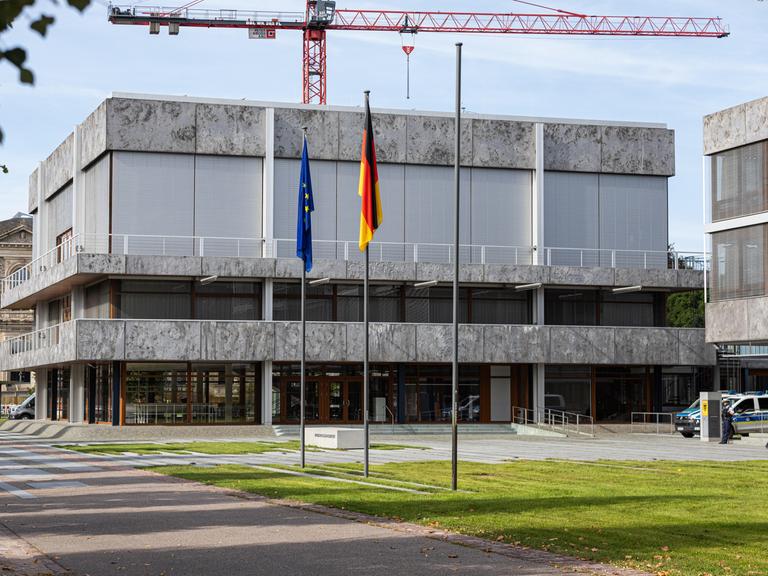 Außenaufnahme des Bundesverfassungsgerichts in Karlsruhe.