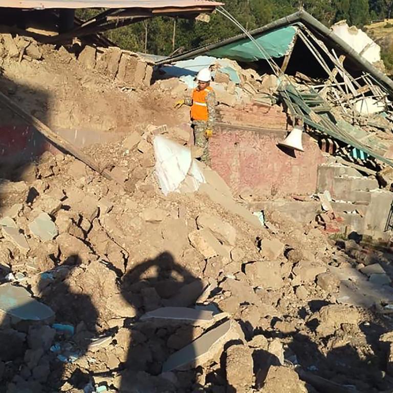 Eingestürzte Häuser in Huancayo, etwa 300 Kilometer östlich von Lima.
