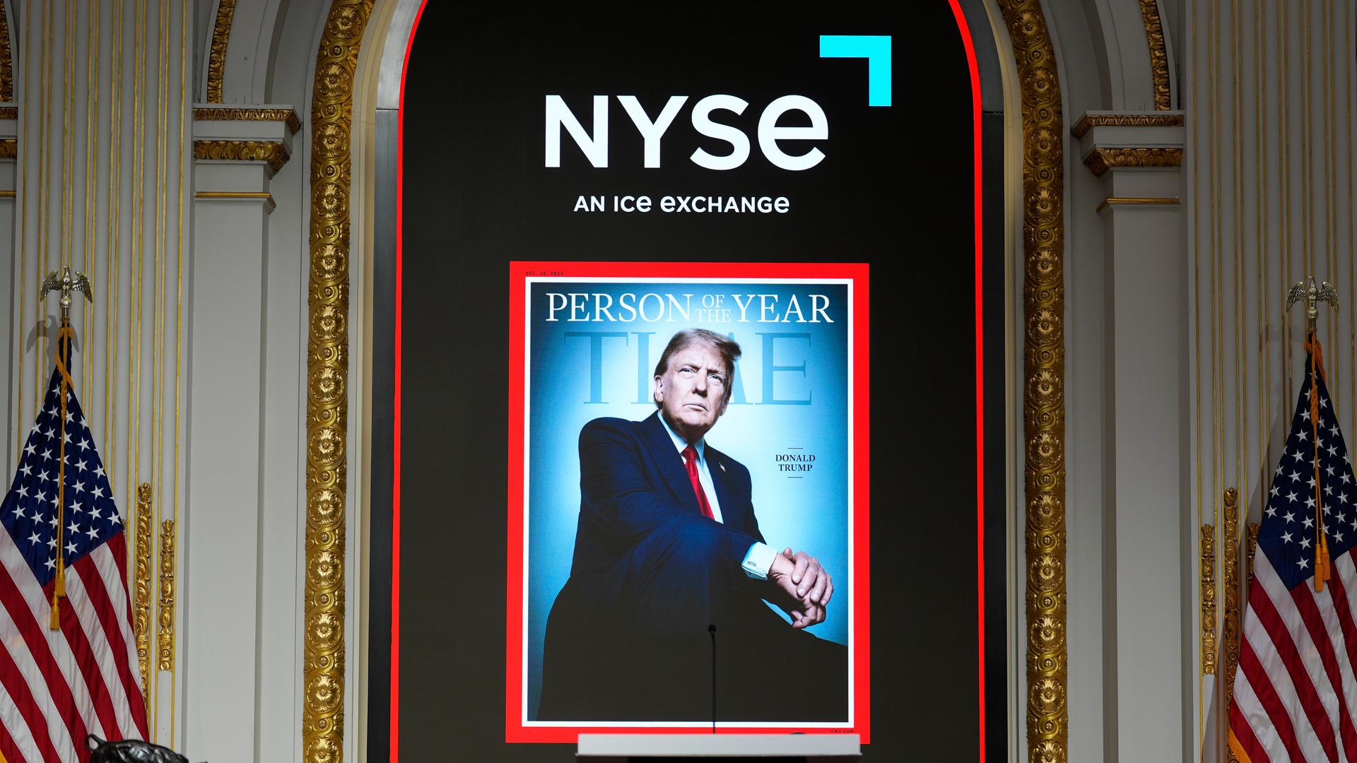 Das Titelbild der Person des Jahres des Time-Magazins zeigt den designierten US-Präsidenten Donald Trump vor einer Zeremonie an der New Yorker Börse. 