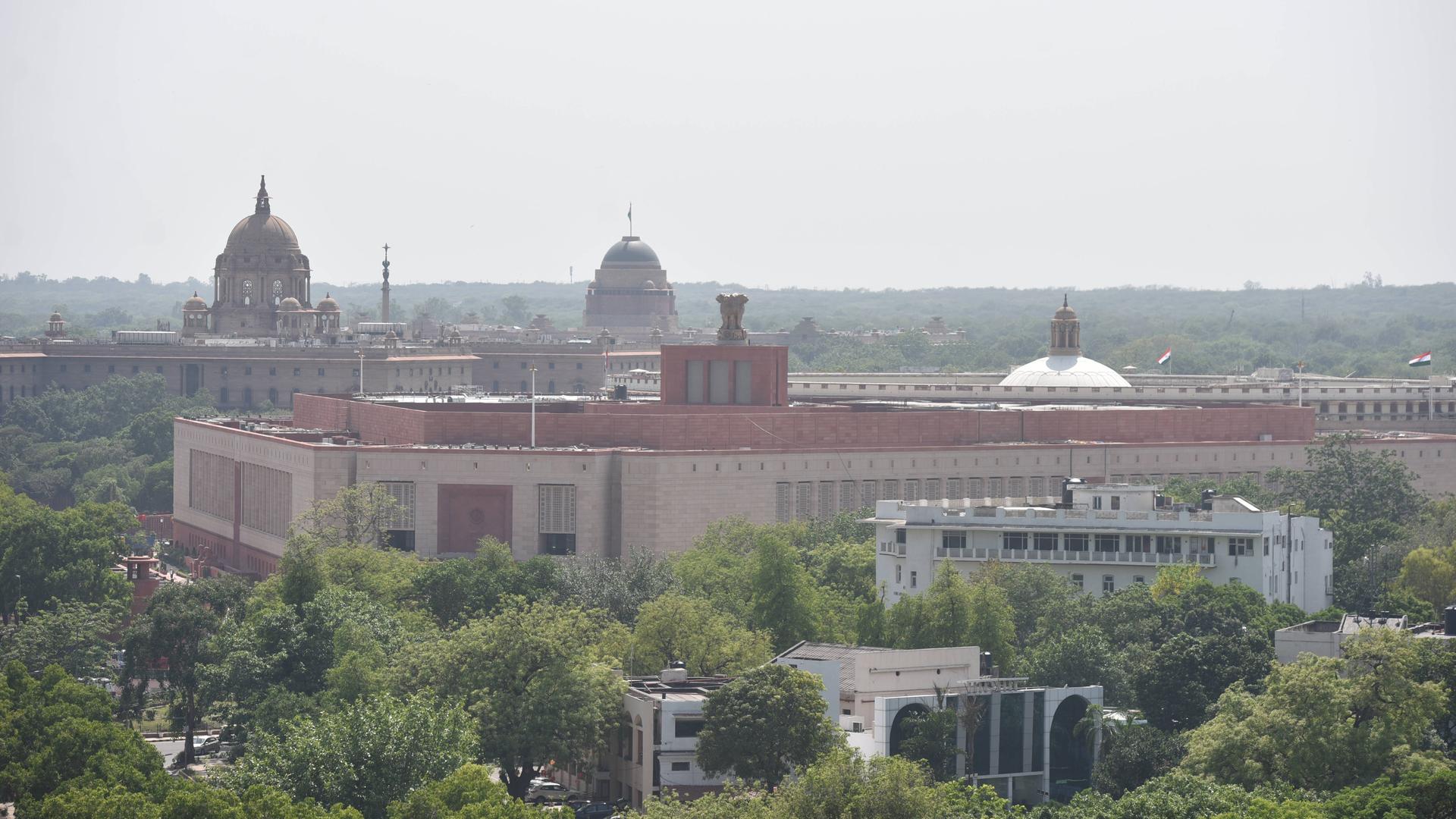 Zu sehen ist das neue Parlamentsgebäude in der indischen Hauptstadt Neu Delhi.