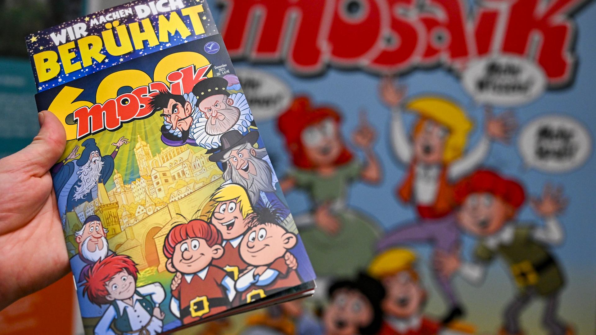 Die Jubiläumsausgabe Nummer 600 wird auf der Jubiläumsfeier des Mosaik Verlags "50 Jahre Abrafaxe - 600 unglaubliche Abenteuer mit Abrax, Brabax und Califax" in der Vertretung des Freistaates Sachsen vorgestellt. 