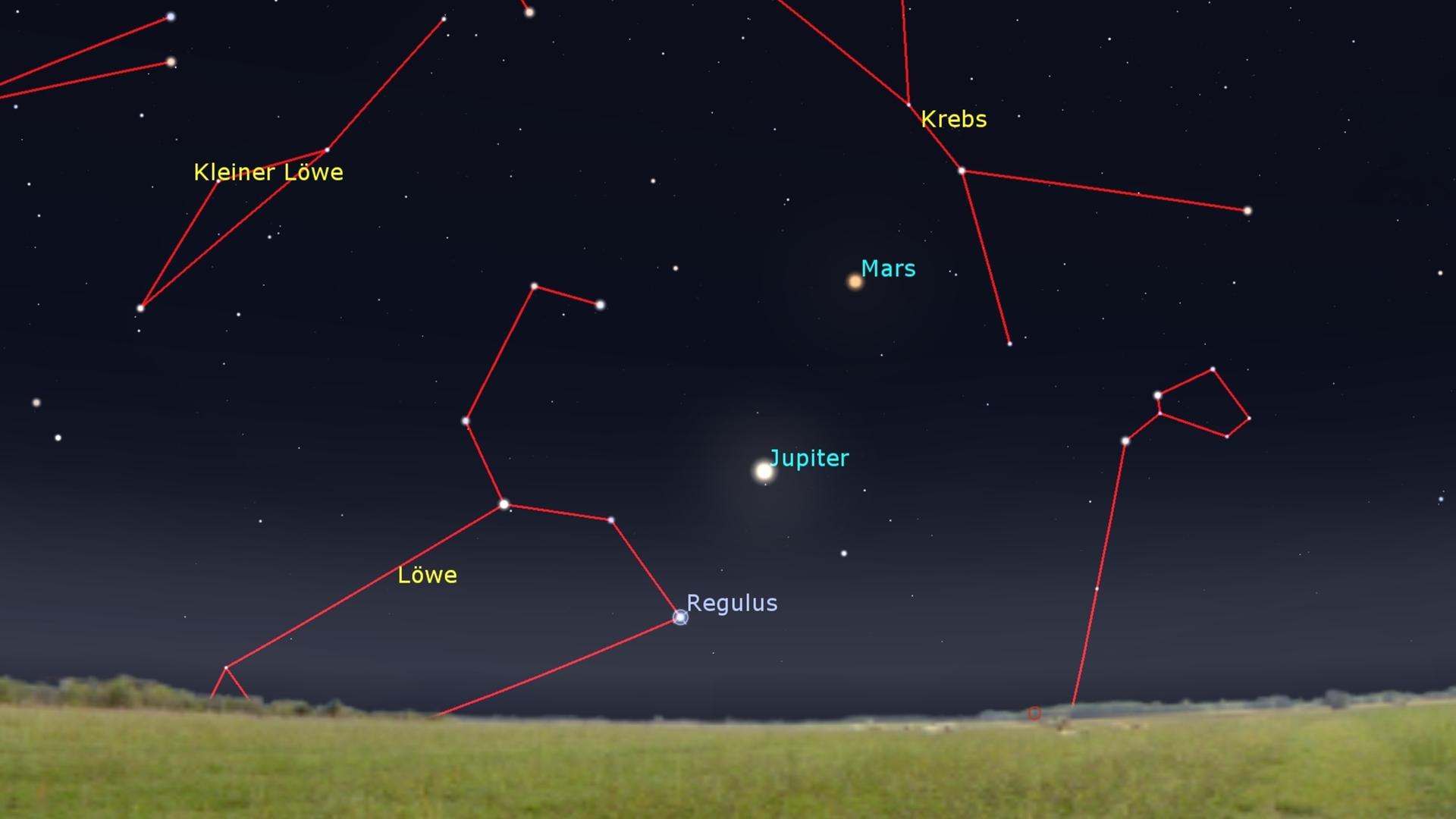 Eine Grafik zeigt den Sternenhimmel in der Nacht vom 24. auf den 15. Oktober 2026. Eine Grafik zeigt den Sternenhimmel in der Nacht vom 24. auf den 15. Oktober 2026.