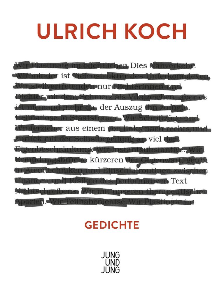 Buchcover von Ulrich Kochs Gedichtband "Dies ist nur der Auszug aus einem viel kürzeren Text"