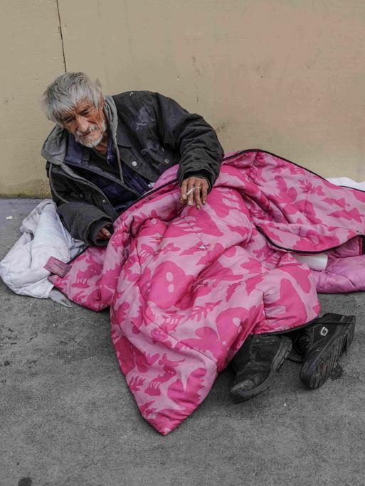 Obdachloser in San Francisco, Kalifornien