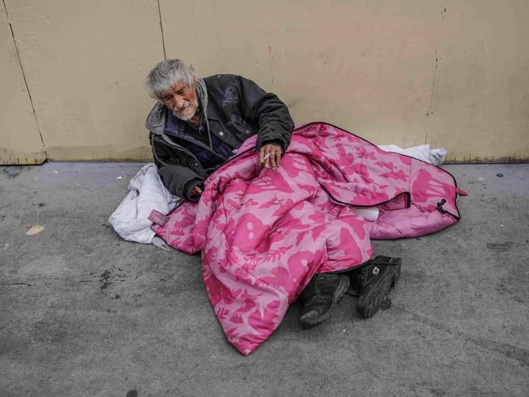 Obdachloser in San Francisco, Kalifornien