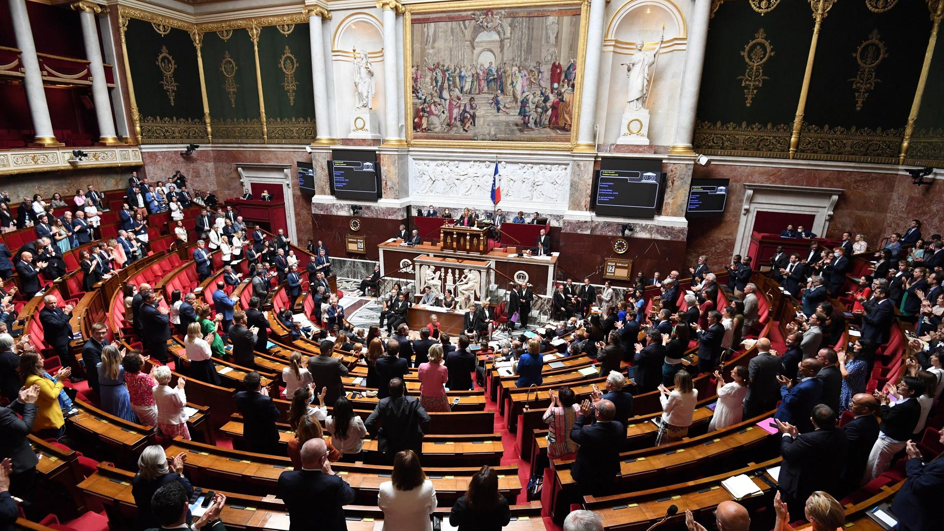 Der Saal der Nationalversammlung in Paris