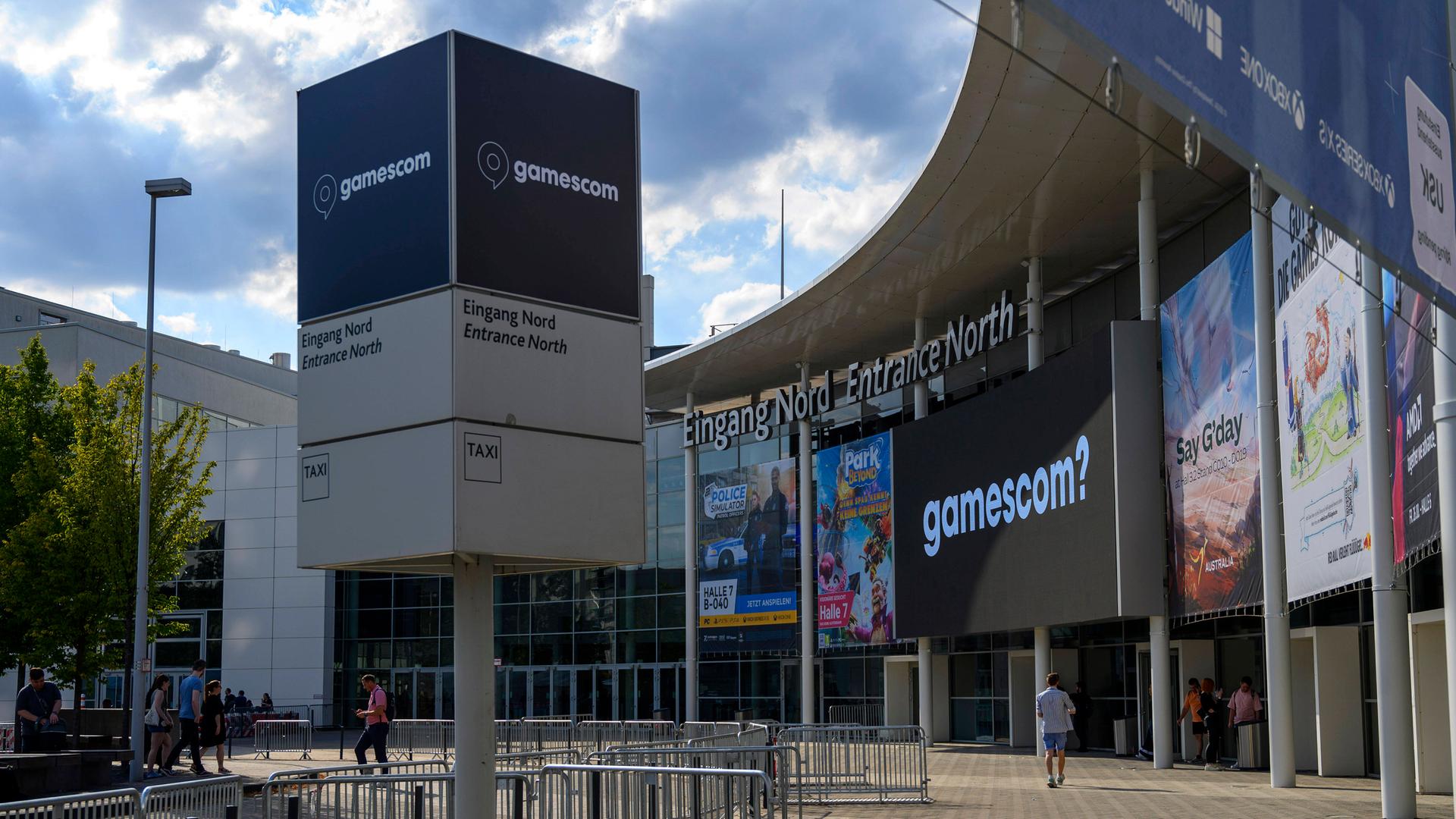 Der Eingangsbereiche der Gamescom 2022 auf dem Gelände der Kölnmesse. (imago imgaes)