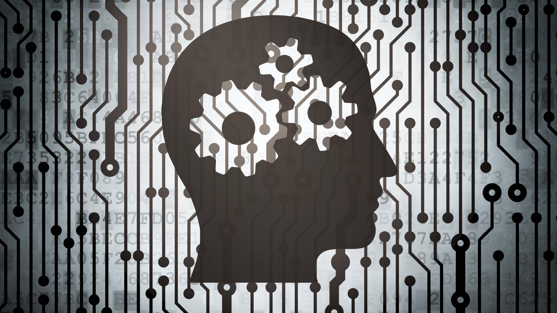 Marketing concept: circuit board with Head With Gears icon, 3d render , 10214606.jpg, business, computer, money, icon, technology, 3d, brain, concept, idea, finance, creative, target, teamwork, advertising, digital, line, social, wheel, data, market, brand, board, grayscale, gear, work, storm, head, media, promotion, white, black, symbol, strategy, electric, think, advertisement, mind, circuit, co
