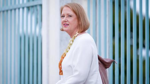 Familienministerin Lisa Paus (Grüne) bei ihrer Ankunft zur zweitaegigen Kabinettsklausur auf Schloss Meseberg am 29.08.2023 
