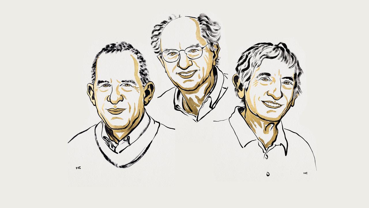 Eine Illustration zeigt die Gewinner des Physik-Nobelpreises 2025. Eine Illustration zeigt die Gewinner des Physik-Nobelpreises 2025.
