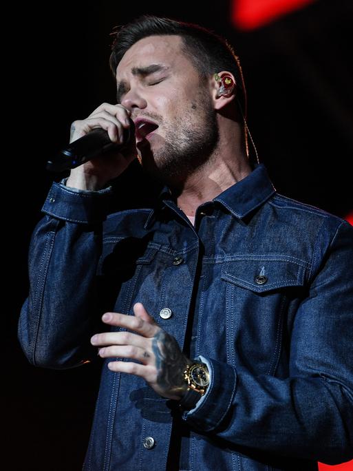 Liam Payne singt bei einem Konzert.