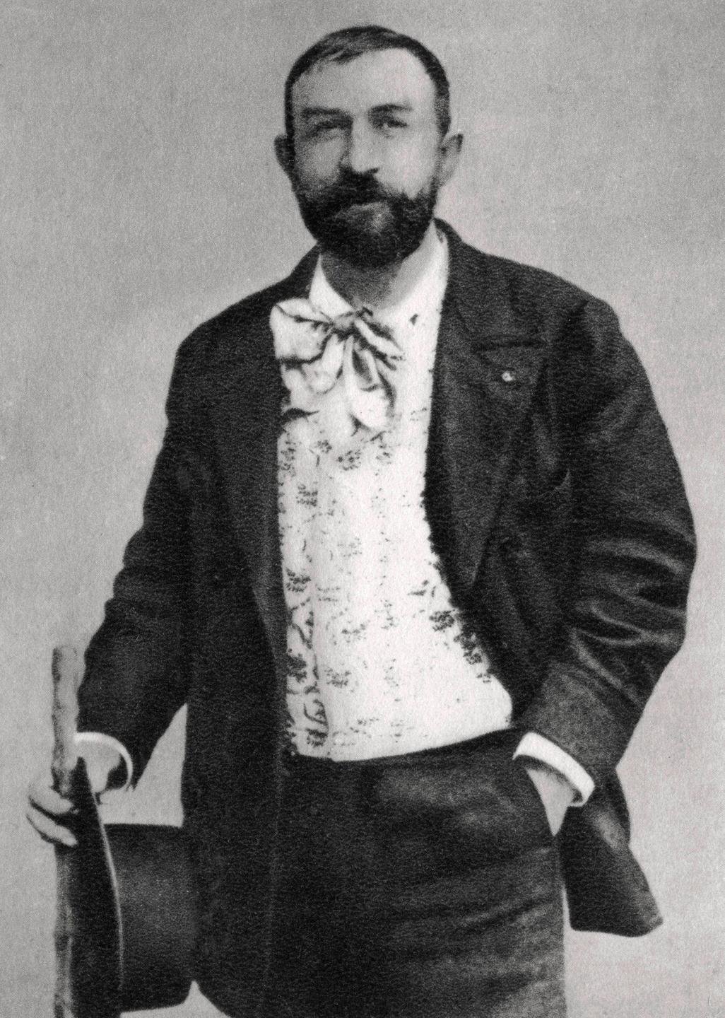 Ein historisches Foto von Rodolphe Salis, ein französischer Künstler und Gründer des "Le Chat Noir", Paris1897.