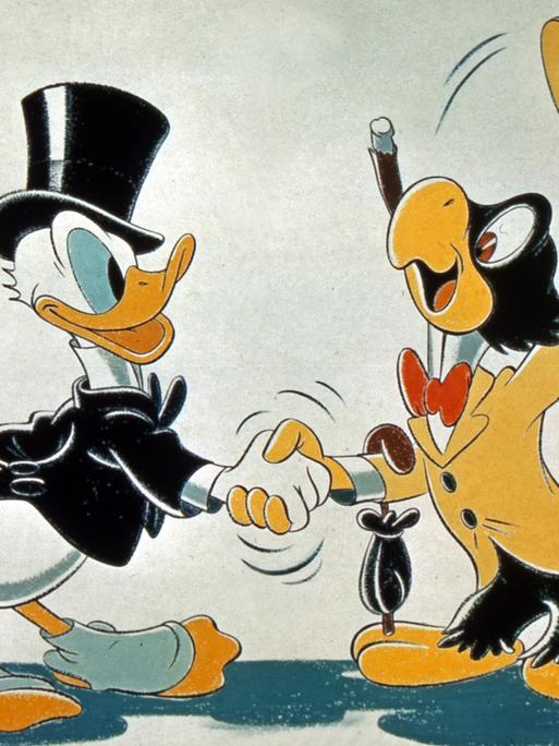 Donald Duck und José Carioca schütteln die Hände
