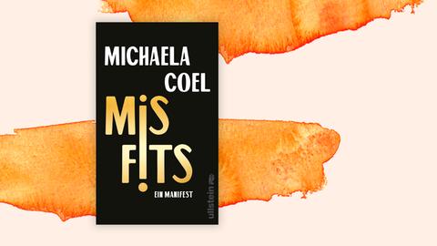 Cover von "Misfits" von Michaela Coel, Buchcover auf einem Hintergrund mit verwaschenen Pastellfarben