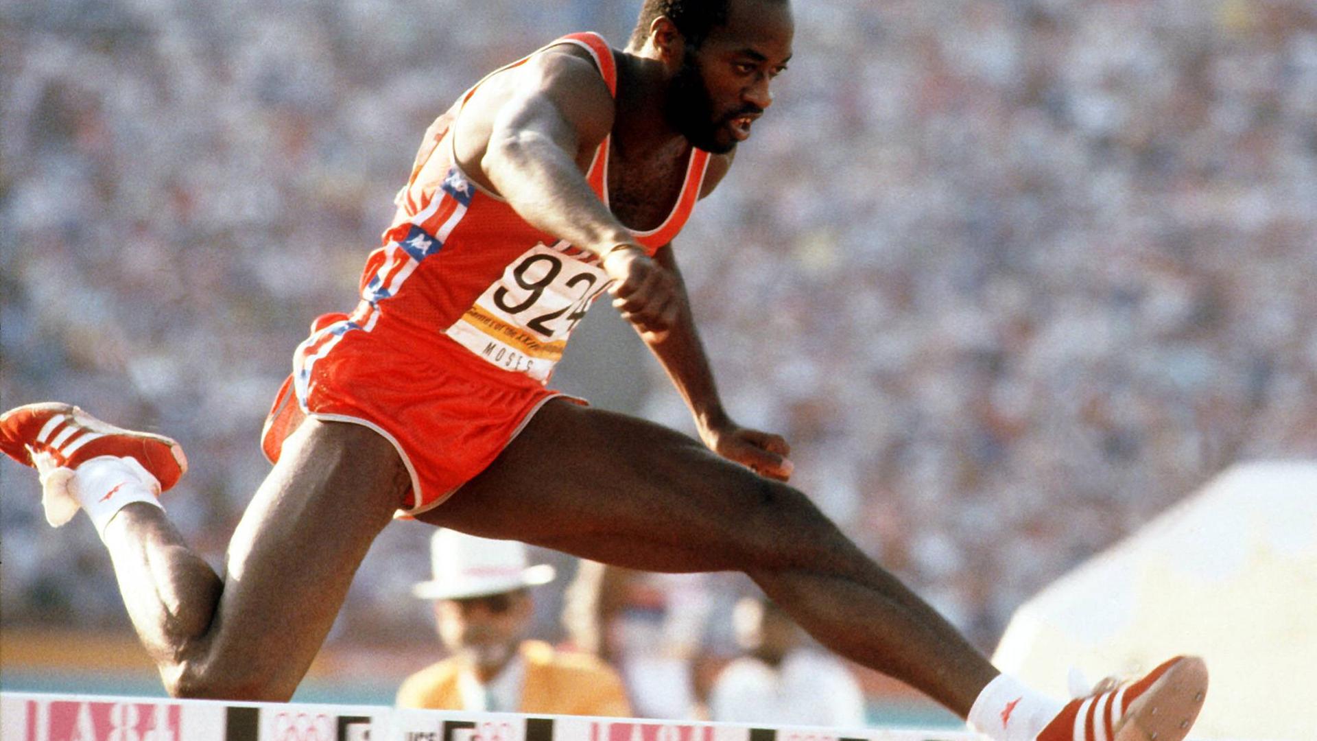 Edwin Moses bei den Olympischen Spielen 1984 in Los Angeles
