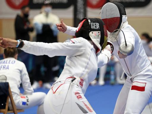 Die Fexhterin Alexandra Ndolo beim World Cup in Barcelona