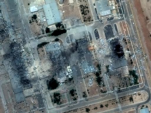 Ein Satellitenbild zeigt die Atomanlage Isfahan nach einem Angriff der US-Armee.
