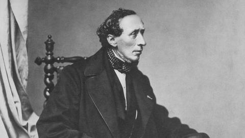 Schwarzweißporträt von Hans Christian Andersen