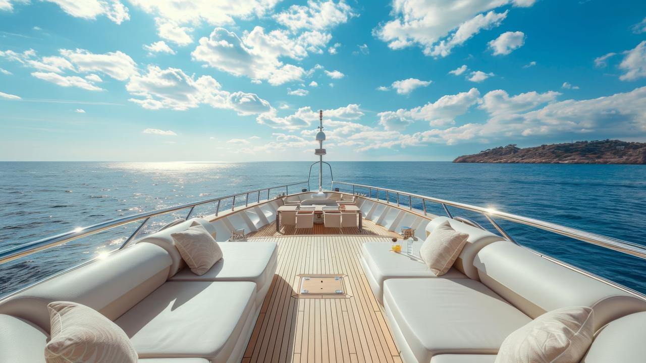 Blick auf eine Luxus-Yacht