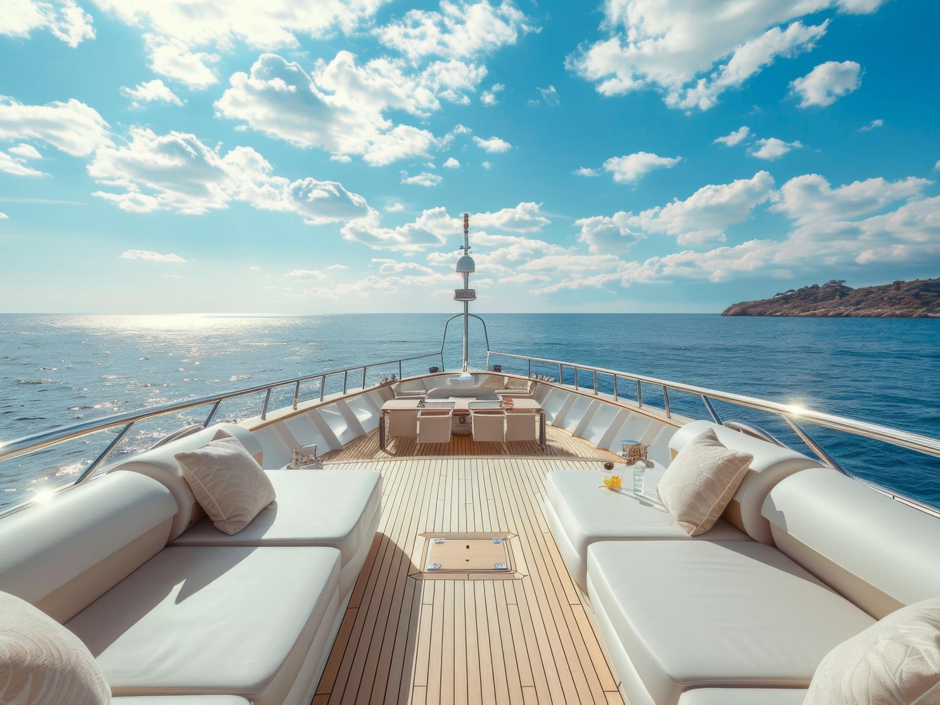 Blick auf eine Luxus-Yacht