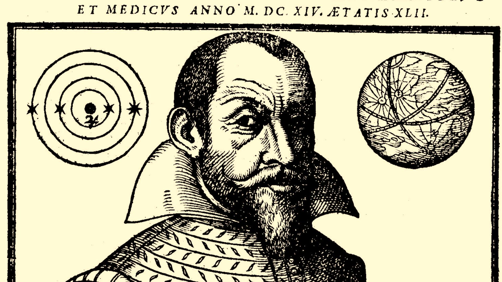Simon Marius (1573-1625), abgebildet in seinem Werk „Mundus Jovialis“