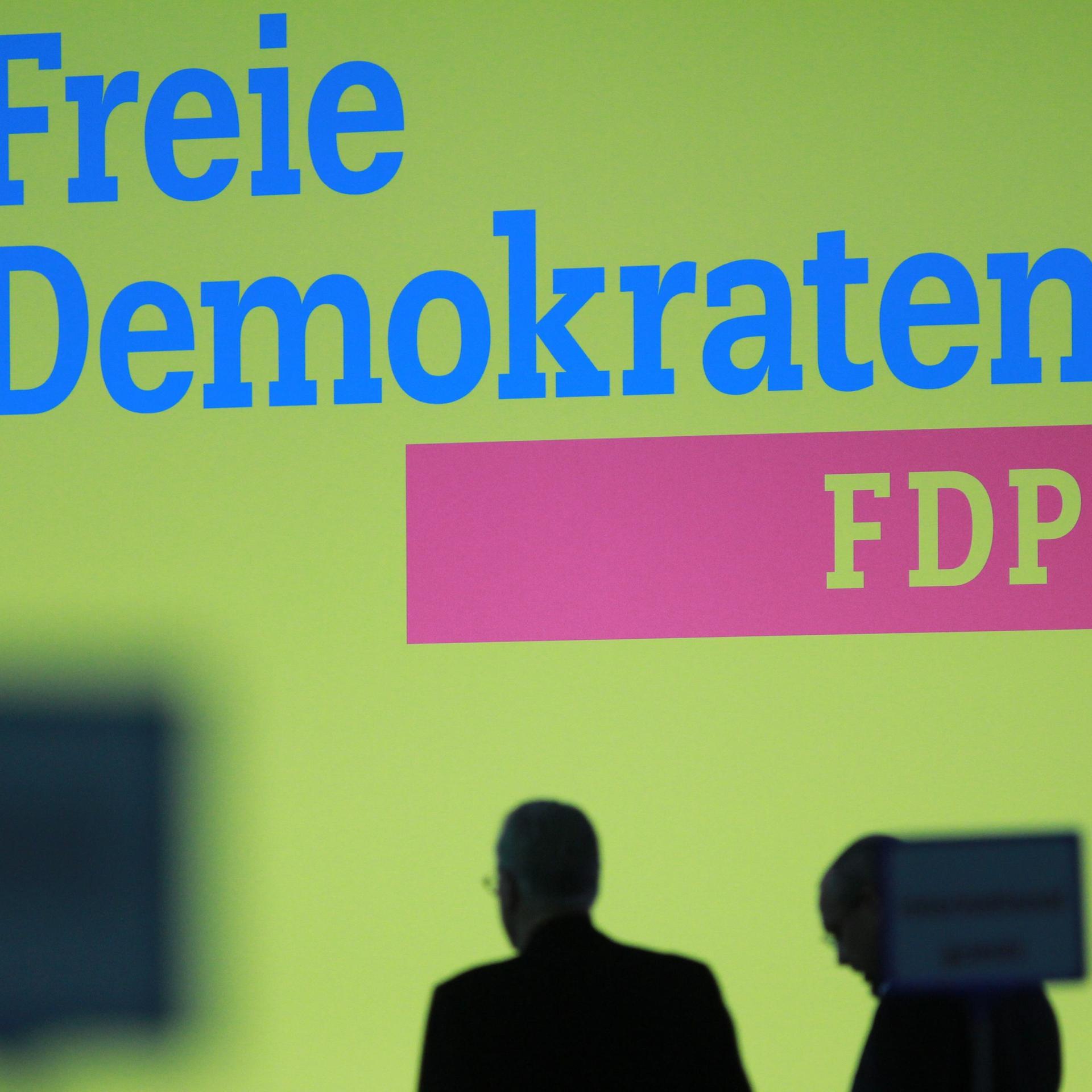 Das Logo der FDP beim Europaparteitag im Januar 2024 in Berlin