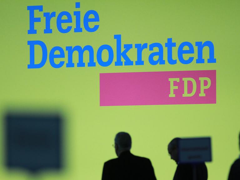 Das Logo der FDP beim Europaparteitag im Januar 2024 in Berlin