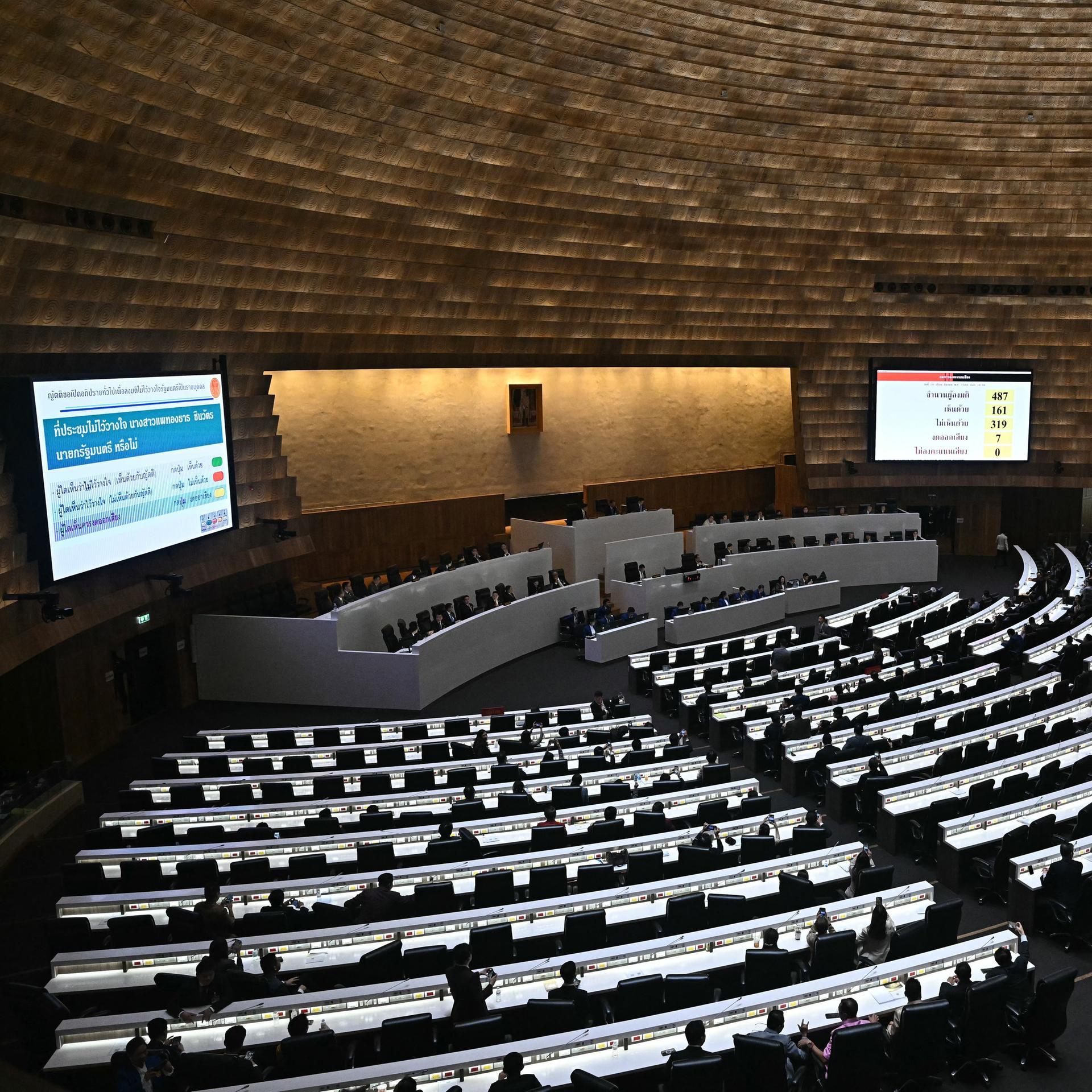 Das Foto zeigt einen Blick ins thailändische Parlament.