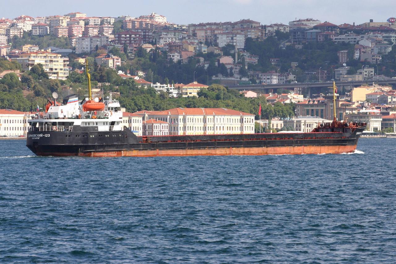 Das Frachtschiff Sormovski 123 auf dem Bosporus vor Istanbul (Foto von 2006)