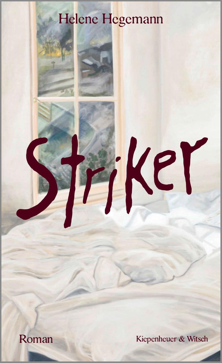 Buchcover von Helene Hegemanns Roman "Striker". Ein gemaltes Bett.