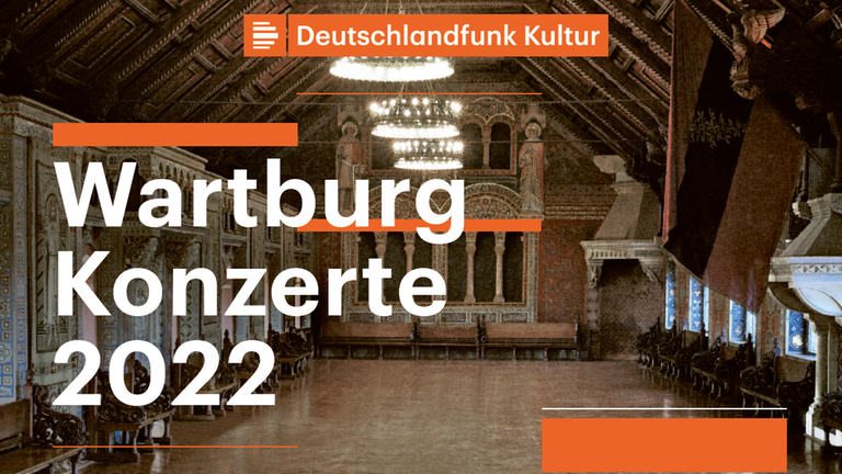 Vor dem Blick in den historischen Raum der Wartburg ist der Schriftzug Wartburg Konzerte 2022 zu lesen. Vor dem Blick in den historischen Raum der Wartburg ist der Schriftzug Wartburg Konzerte 2022 zu lesen.