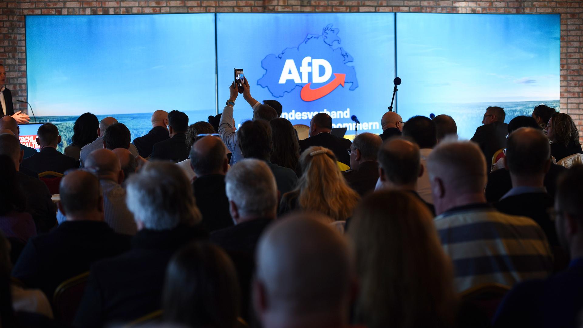 Blick in den Saal vom Landesparteitag der AfD Mecklenburg-Vorpommern im Kur- und Landhotel Borstel-Treff.