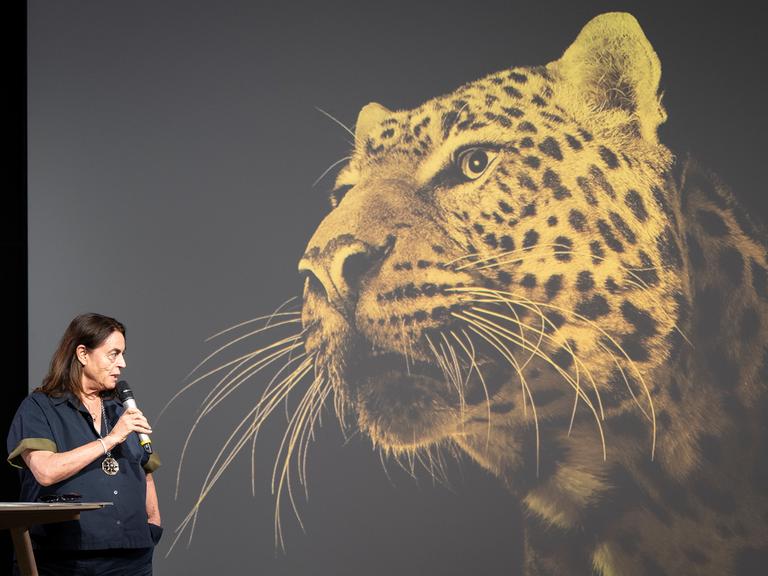 Präsidentin Maja Hoffmann informiert an einer Medienkonferenz über das Programm des 79. Locarno Film Festival, am Donnerstag, 8. Juli 2026, in Zuerich.