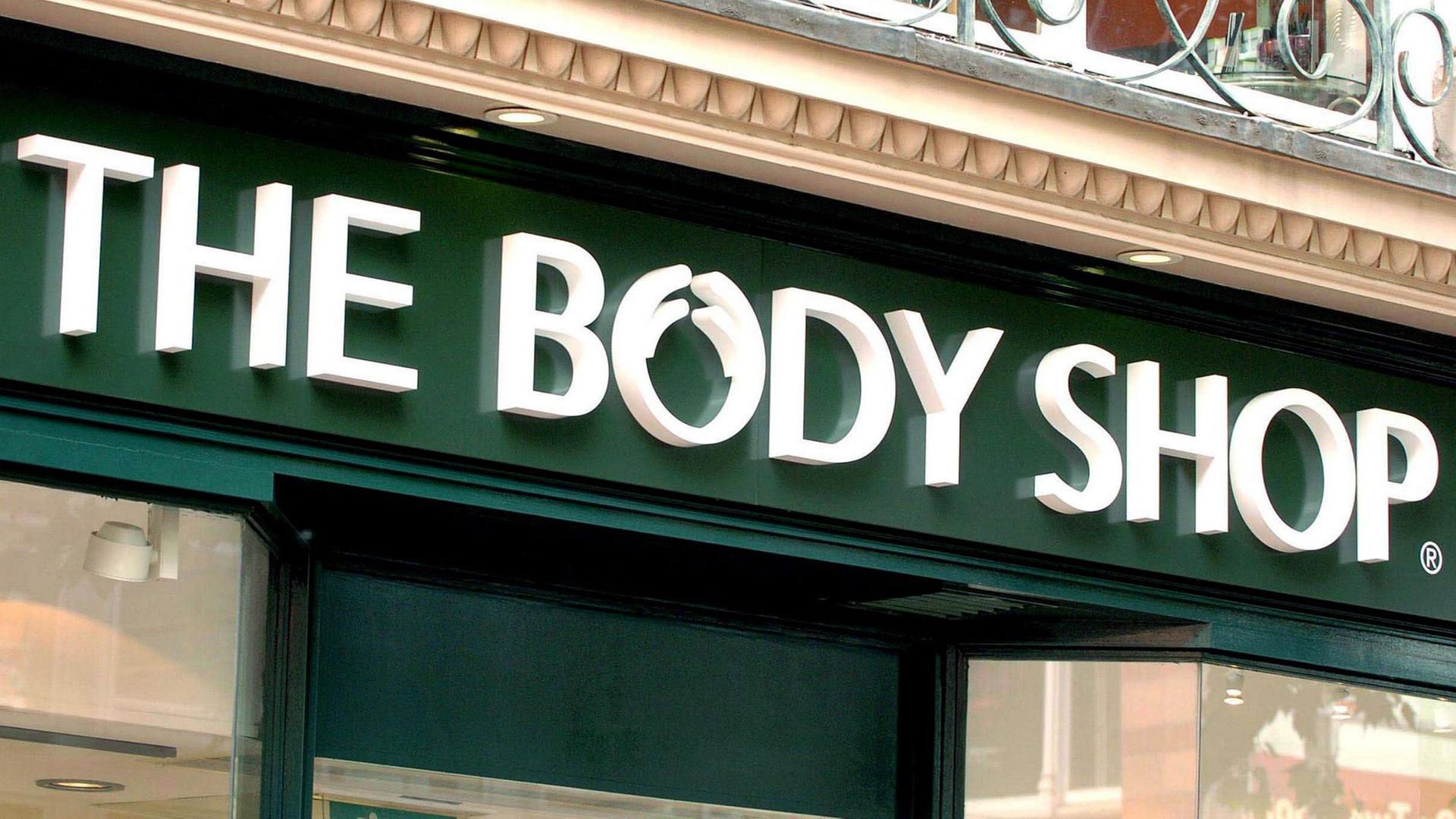 Der Schriftzug an einer Filiale des Unternehmens Body Shop ist in Birmingham zu sehen.